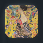 Gustav Klimt - Lady with Fan Paper Plate<br><div class="desc">Lady with Fan - Gustav Klimt,  Oil on Canvas,  1917-1918</div>