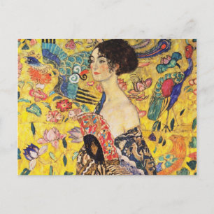 Gustav Klimt Lady With Fan Postcard