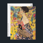 Gustav Klimt - Lady with Fan Postcard<br><div class="desc">Lady with Fan - Gustav Klimt,  Oil on Canvas,  1917-1918</div>