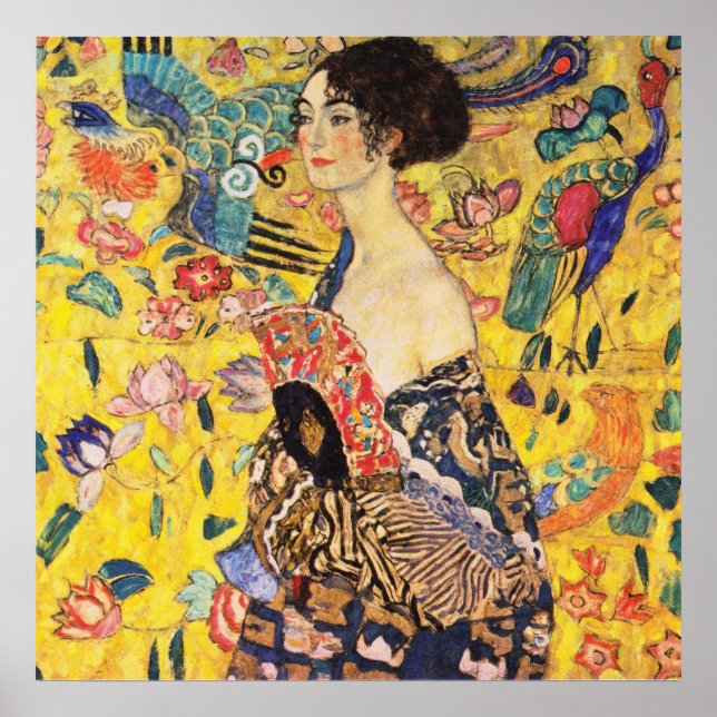 Gustav Klimt Lady With Fan Poster (Front)