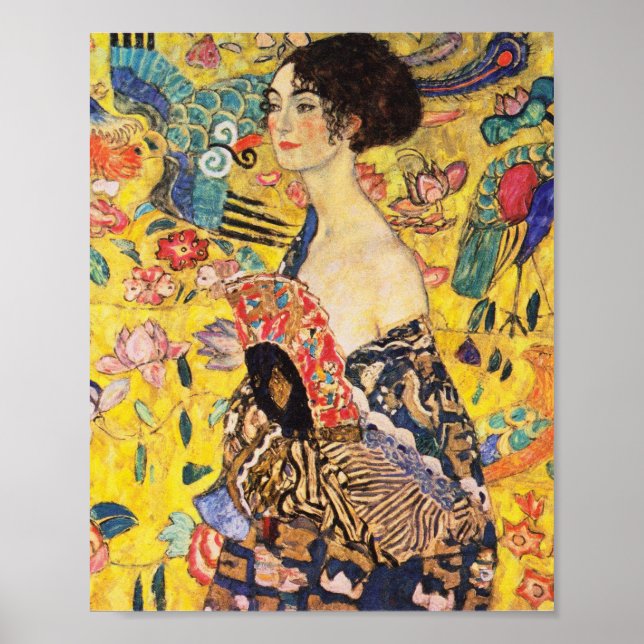 Gustav Klimt Lady With Fan Poster (Front)