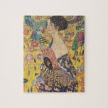 Gustav Klimt Lady With Fan Puzzle<br><div class="desc">Gustav Klimt Lady With Fan puzzle. Oil painting on canvas from 1918. This is a fine late portrait from Gustav Klimt exhibiting his interest in Japonism. A great gift for fans of art nouveau,  Gustav Klimt,  and colourful symbolist painting.</div>