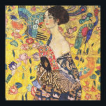 Gustav Klimt - Lady with Fan Reproduction Poster<br><div class="desc">Reproduction painting print depicting the artwork "Lady with Fan" by renowned Austrian symbolist painter Gustav Klimt ( 1862 - 1918). Poster features an elegant young Japanese woman in an endless gaze holding a fan. Surrounding her are flowers and colourful birds. Strong influences of gold, blue, and red are present. c....</div>