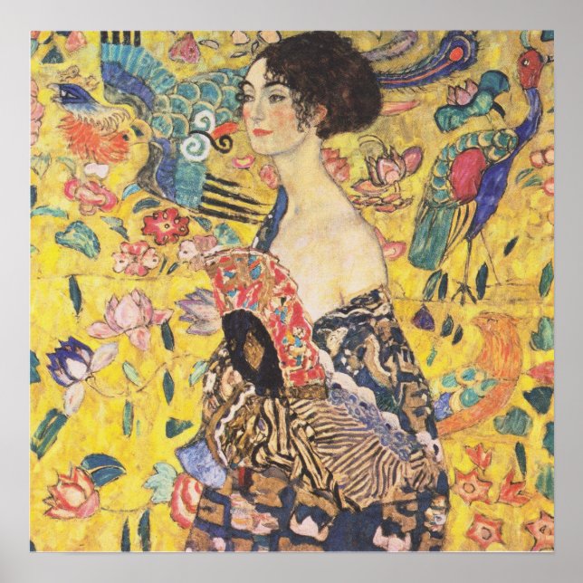 Gustav Klimt - Lady with Fan Reproduction Poster (Front)