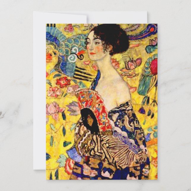 Gustav Klimt Lady with Fan Save The Date (Front)