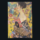 Gustav Klimt - Lady with Fan Tea Towel<br><div class="desc">Lady with Fan - Gustav Klimt,  Oil on Canvas,  1917-1918</div>