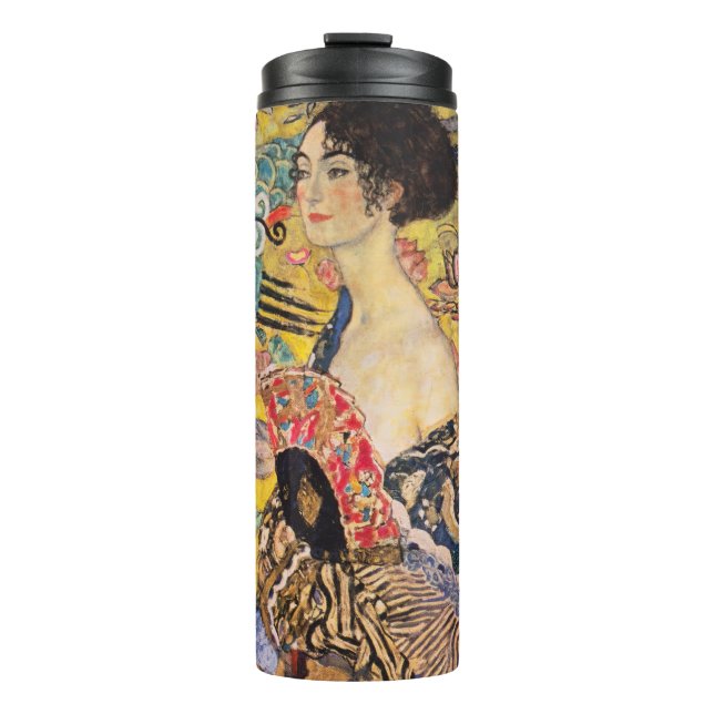 Gustav Klimt - Lady with Fan Thermal Tumbler (Front)