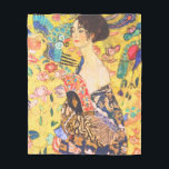 Gustav Klimt Lady With Fan vintage art nouveau Fleece Blanket<br><div class="desc">Gustav Klimt Lady With Fan vintage art nouveau</div>