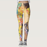 Gustav Klimt Lady With Fan vintage art nouveau Leggings<br><div class="desc">Gustav Klimt Lady With Fan vintage art nouveau</div>