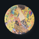 Gustav Klimt Lady With Fan vintage art nouveau Paper Plate<br><div class="desc">Gustav Klimt Lady With Fan vintage art nouveau</div>