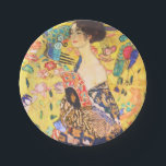 Gustav Klimt Lady With Fan vintage art nouveau Paper Plate<br><div class="desc">Gustav Klimt Lady With Fan vintage art nouveau</div>