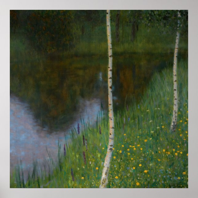 Gustav Klimt - Lakeshore With Birches  Poster (Front)