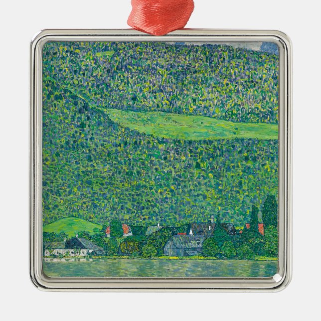 Gustav Klimt - Litzlberg am Attersee Metal Ornament (Front)