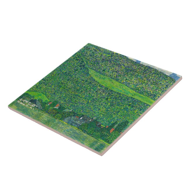 Gustav Klimt , "Litzlberg on Lake Attersee" Ceramic Tile (Side)