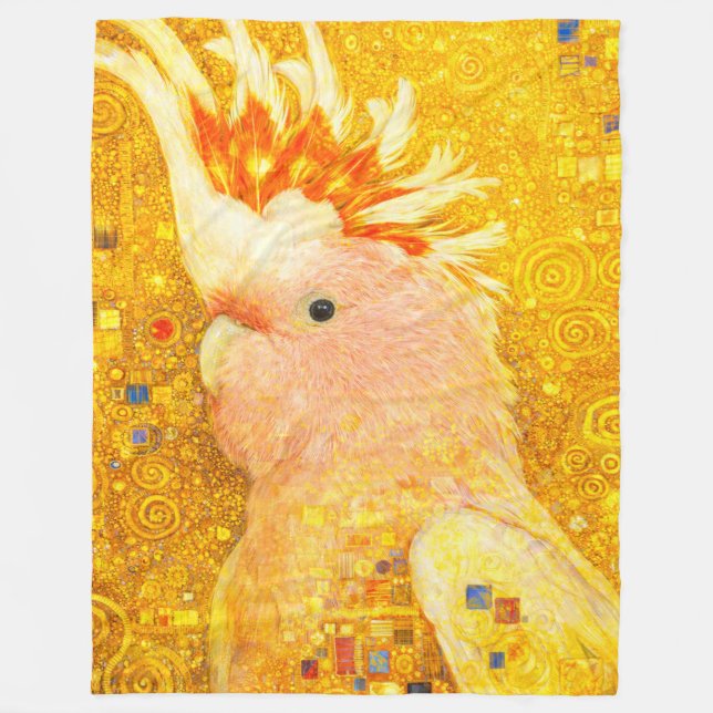 Gustav Klimt Major Mitchell Cockatoo Fleece Blanket (Front)