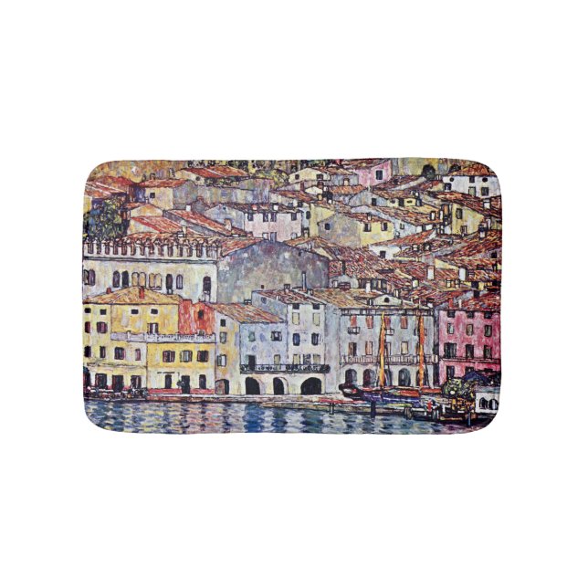 Gustav Klimt - Malcesine at Lake Garda Italy Bath Mat (Front)