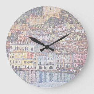 Gustav Klimt - Malcesine at Lake Garda Italy Large Clock
