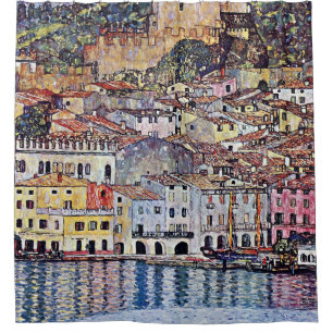 Gustav Klimt - Malcesine at Lake Garda Italy Shower Curtain