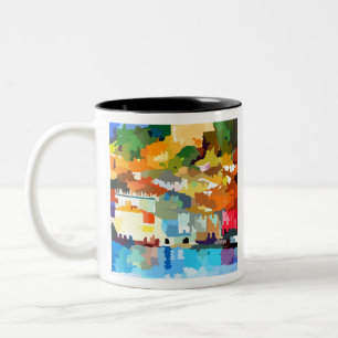 Gustav Klimt Malcesine on Lake Garda IV Two-Tone Coffee Mug