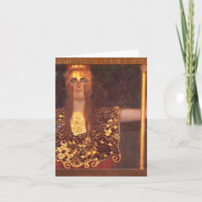 Gustav Klimt Minerva Pallas Athena Note Card (Front)