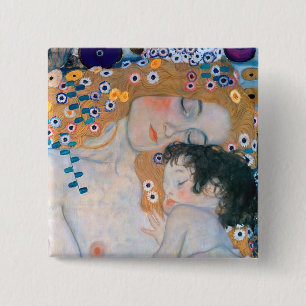 Gustav Klimt - Mother and Child 15 Cm Square Badge