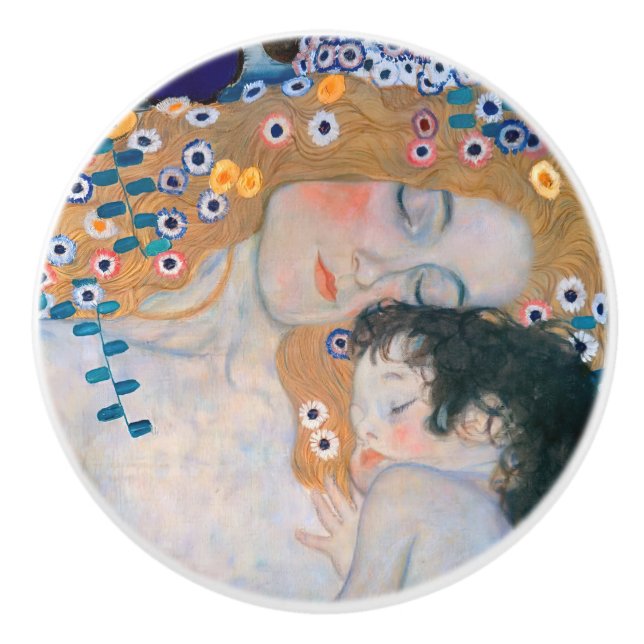 Gustav Klimt - Mother and Child Ceramic Knob (Front)