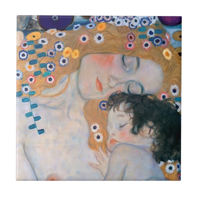 Gustav Klimt - Mother and Child Ceramic Tile (Front)