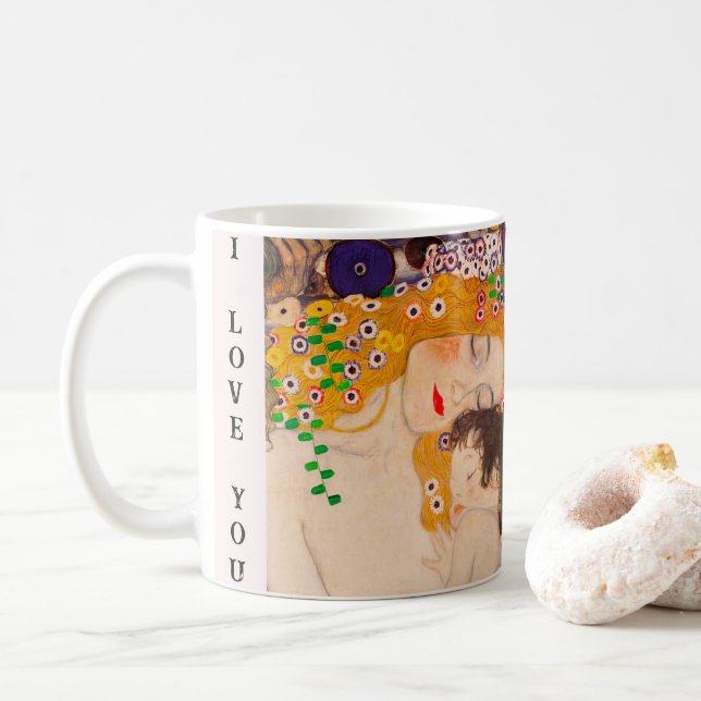 Gustav Klimt - Mother and Child  Coffee Mug (With Donut)