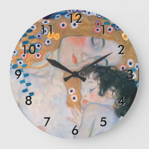 Gustav Klimt - Mother and Child Large Clock