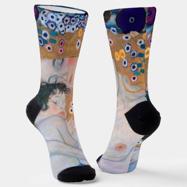 Gustav Klimt - Mother and Child Socks (Angled)