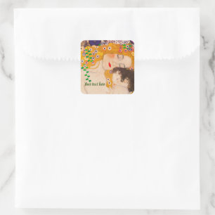 Gustav Klimt - Mother and Child  Square Sticker