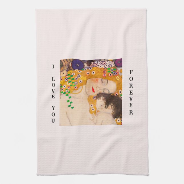 Gustav Klimt - Mother and Child  Tea Towel (Vertical)