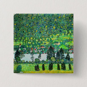Gustav Klimt - Mountain Slope at Unterach 15 Cm Square Badge