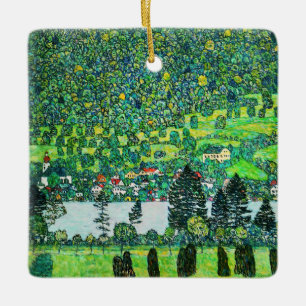 Gustav Klimt - Mountain Slope at Unterach Ceramic Ornament