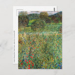 Gustav Klimt - Orchard Postcard<br><div class="desc">Orchard / Blooming Field / Field of Flowers - Gustav Klimt,  Oil on Canvas,  1907</div>