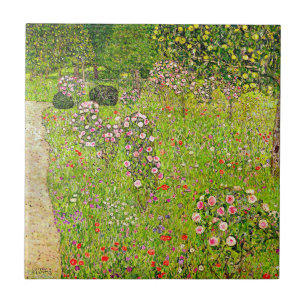 Gustav Klimt Orchard with Roses Ceramic Tile