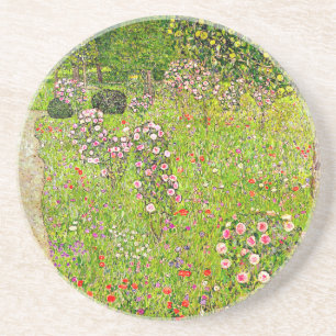Gustav Klimt Orchard with Roses Coaster