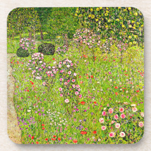Gustav Klimt Orchard with Roses Coaster