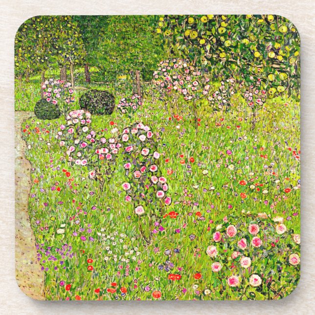 Gustav Klimt Orchard with Roses Coaster (Front)