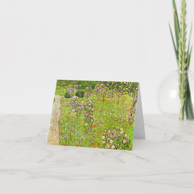 Gustav Klimt Orchard with Roses Invitation (Front)