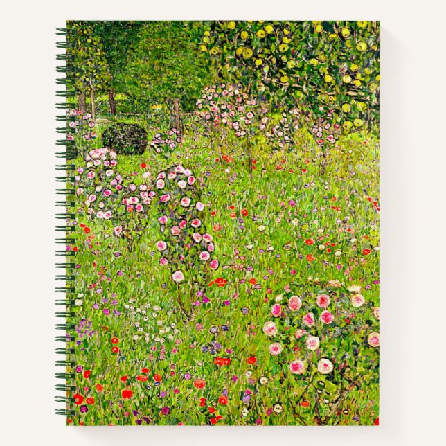 Gustav Klimt Orchard with Roses Notebook (Front)