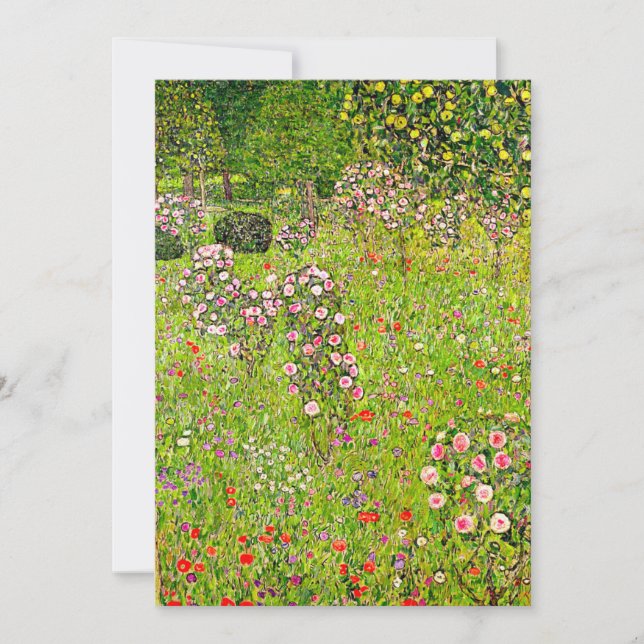 Gustav Klimt Orchard with Roses Save The Date (Front)