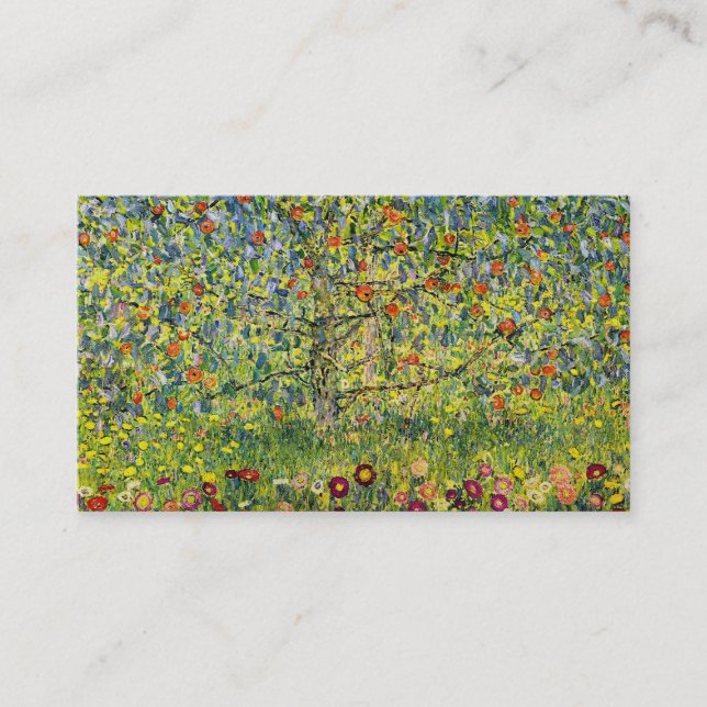 Gustav Klimt painting art nouveau The Apple Tree Business Card (Front)