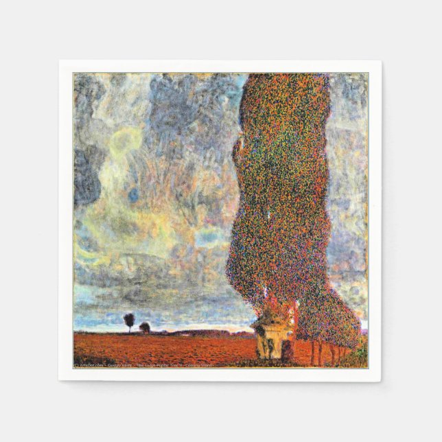 Gustav Klimt painting, The Large Poplar Tree II Napkin (Front)