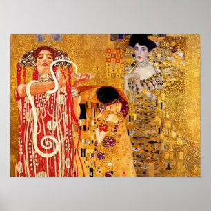 Gustav Klimt, paintings Collage, Combined art  Poster