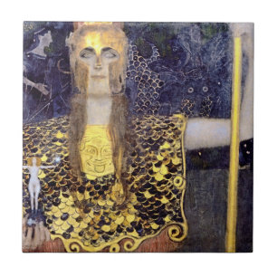 Gustav Klimt Pallas Athena Art Nouveau Ceramic Tile