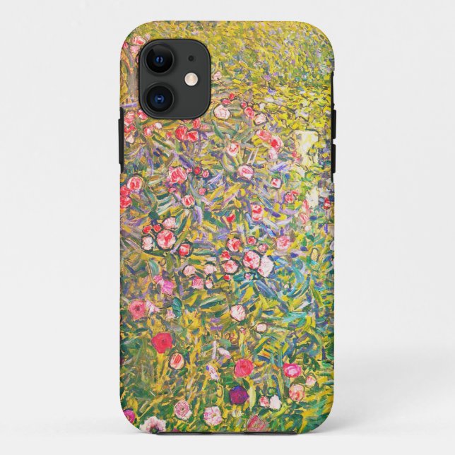 Gustav Klimt Pink Flowers Case-Mate iPhone Case (Back)