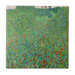 Gustav Klimt - Poppy Field Ceramic Tile<br><div class="desc">Poppy Field / Field of Poppies - Gustav Klimt,  Oil on Canvas,  1907</div>