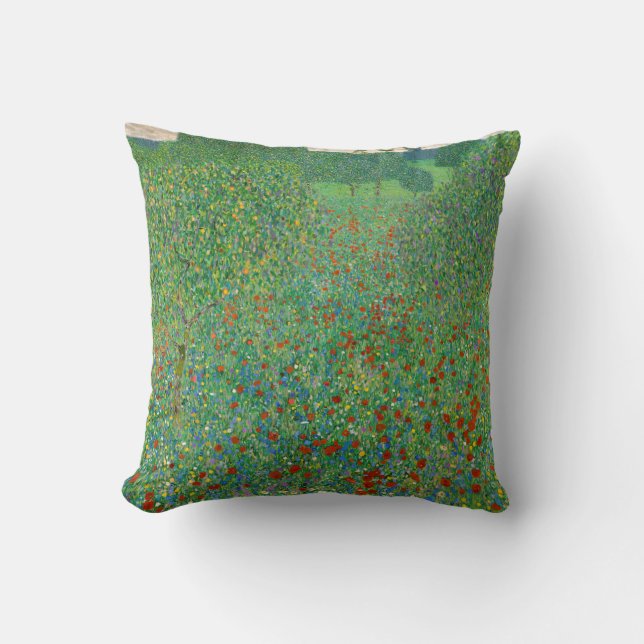 Gustav Klimt - Poppy Field Cushion (Front)