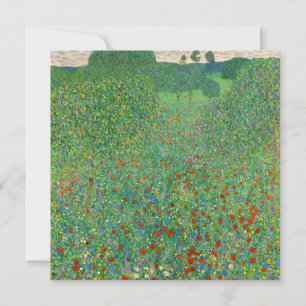 Gustav Klimt - Poppy Field Invitation
